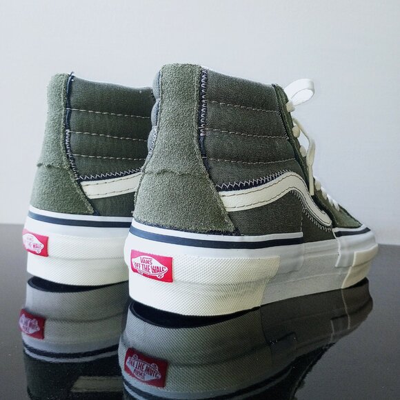 Vans Men's Sk8-Hi Reconstruct Suede / Canvas Sneaker in Fantastic Olive Camo - Picture 7 of 15